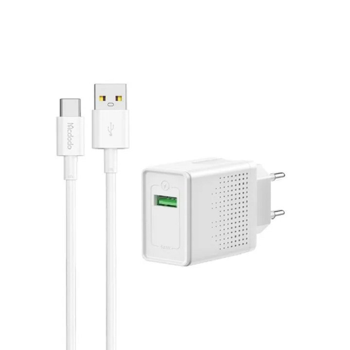 شارژر دیواری 18W مک دودو مدل CH-5750 به همراه کابل USB به Type-c