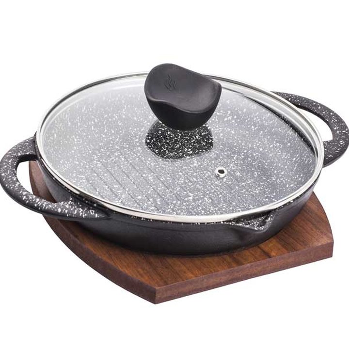 تابه گریل چدن سایز 24 نالینو مدل Teyam + زیره