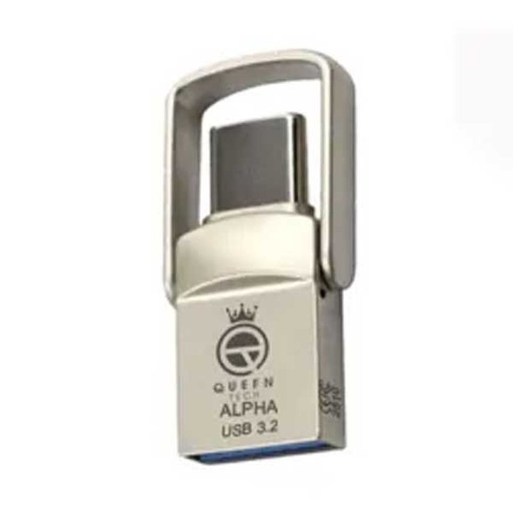 فلش مموری 64 گیگابایت کویین تک مدل Queen Tech Alpha USB 3.2 Dual Type-C